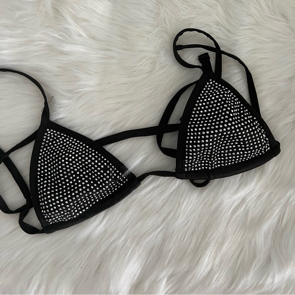 I.am.gia black rhinestone bikini top - Picture 1 of 4